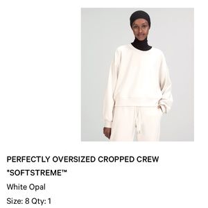 Lulu lemon perfectly oversized cropped crew *softstreme* in opal